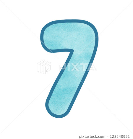 Blue number  seven 128340931