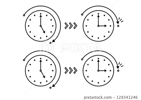Illustration material that can be used to express time reduction Illustration material that can be used to express time reduction 128341246