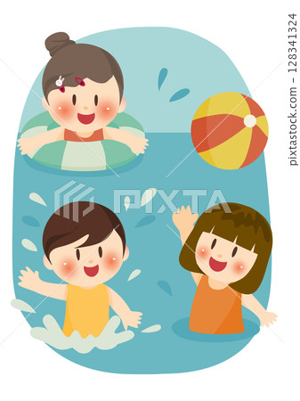 Kids Having Fun in the Pool Kids Having Fun in the Pool 128341324
