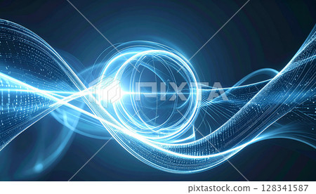 光球和藍色能量流 光球和藍色能量流 128341587