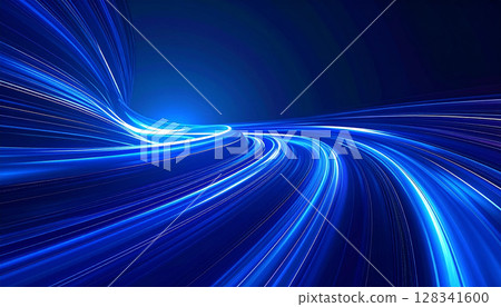 The future curve drawn by the racing blue light 128341600