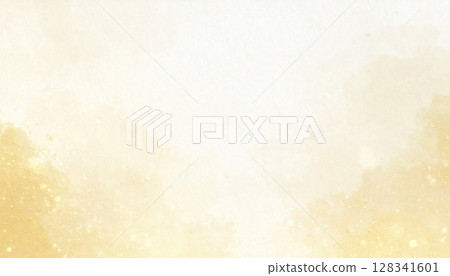 A soft, gold watercolor background 128341601