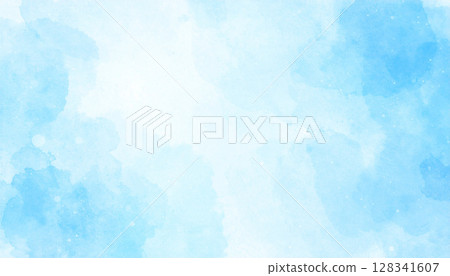 淺藍色的水彩背景 淺藍色的水彩背景 128341607
