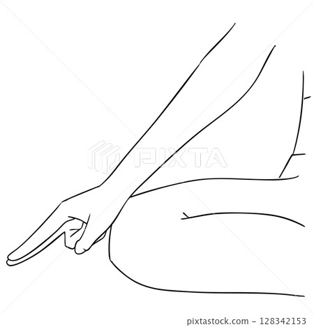 Black and white illustration of Bhu Mudra Black and white illustration of Bhu Mudra 128342153
