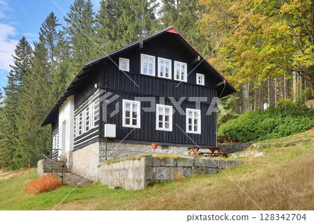 Beautiful wooden cottage in Czech republic 128342704