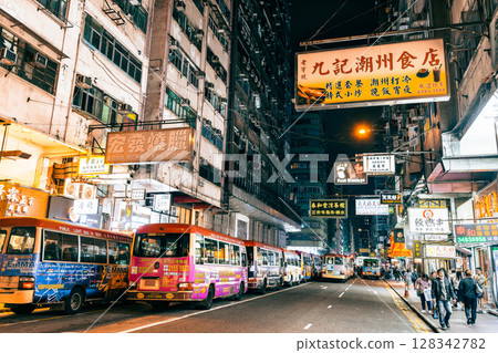 Hong Kong: Mongkok at night Hong Kong: Mongkok at night 128342782