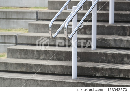 Image of stairs and handrails Image of stairs and handrails 128342870