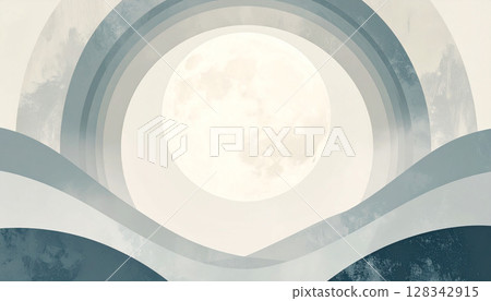 Abstract moon and curve design composition Abstract moon and curve design composition 128342915