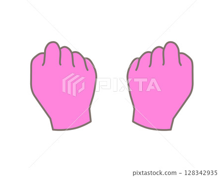 Clenched fist hand pink 128342935