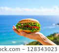 Hamburger by the sea in midsummer 128343023