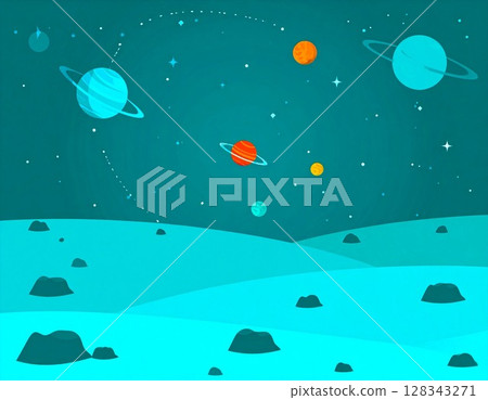 從火星看到的太空背景插圖 128343271