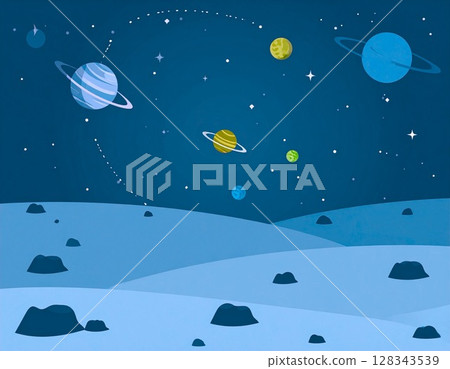 從火星看到的太空背景插圖 從火星看到的太空背景插圖 128343539