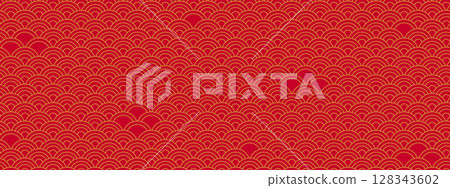Red pattern for Japanese and Chinese seamless gold line art design with motif or bg. Ideal for abstract or traditional texture and cultural backdrop elements. Red pattern for Japanese and Chinese seamless gold line art design with motif or bg. Ideal for abstract or traditional texture and cultural backdrop elements. 128343602