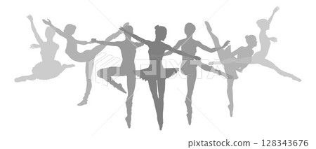 Ballet Dancer Silhouette Dancers Poses Silhouettes Ballet Dancer Silhouette Dancers Poses Silhouettes 128343676