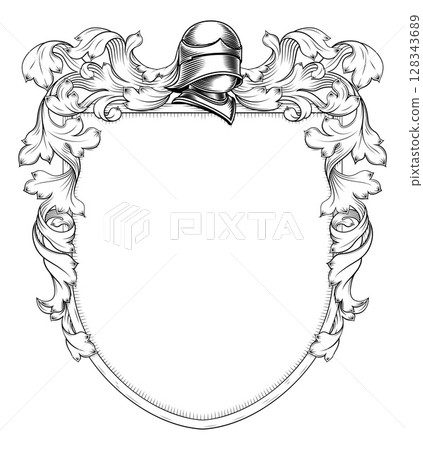 Coat of Arms Crest Family Heraldic Medieval Shield 128343689