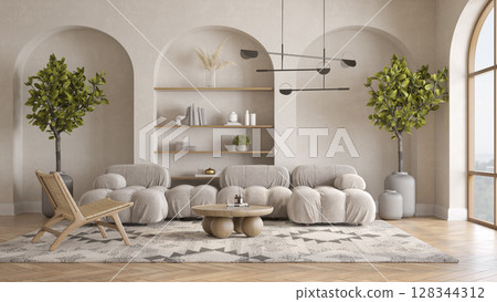 Modern style conceptual interior room 128344312