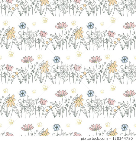 Rustic floral seamless pattern in Provence style 128344780