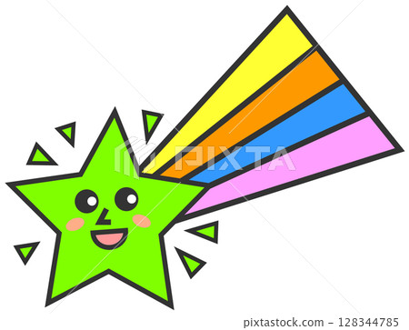 流星雨中閃耀在夜空中的可愛面孔的插圖 128344785