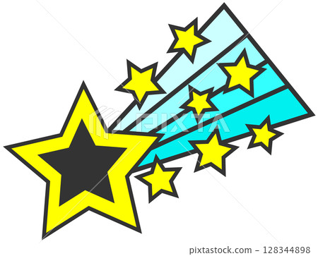 流星雨插圖，描繪了夏季太空中閃閃發光的星空 128344898