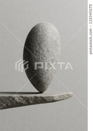 The stone is in perfect balance at the edge of the slab. The stone is in perfect balance at the edge of the slab. 128345070