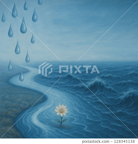 A river of tears flowing into a stormy sea of memories. A river of tears flowing into a stormy sea of memories. 128345138