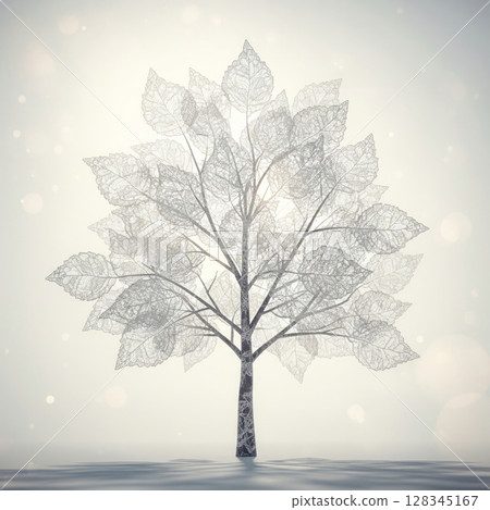 Transparent wood made of lace and light. 128345167