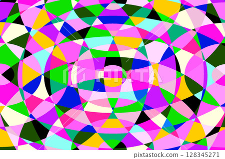 重疊橢圓的馬賽克圖案 1-1-9 128345271