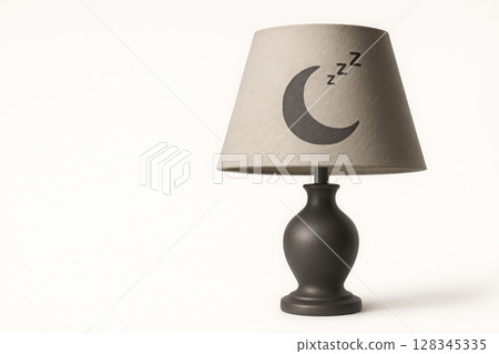 A night light falling asleep on a clean background. Space for text. 128345335