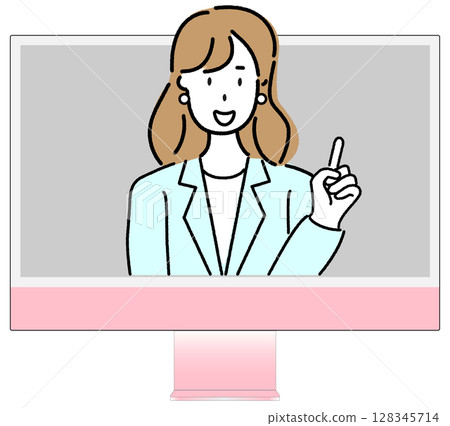 女性在網路上交流 128345714