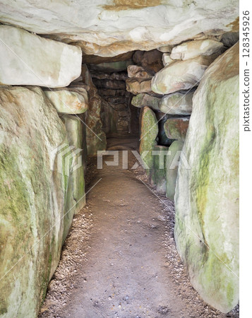Inside the West Kennet Long Barrow, Wiltshire 128345926