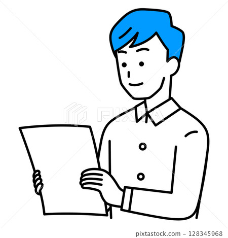 Casual man looking at documents 128345968