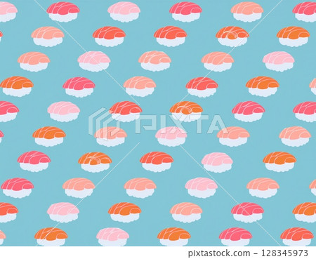 許多壽司的圖案背景 128345973