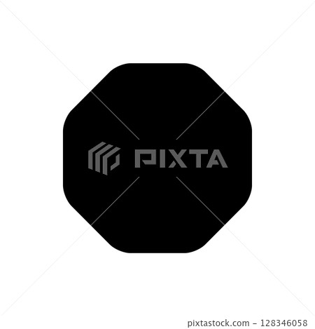 Rounded Octagon Label Shape. Simple Blank Badge For Sale Tag, UI Button, Stop Sign, App Icon Or Product Packaging Design. Clean Editable Form. Vector Illustration. Rounded Octagon Label Shape. Simple Blank Badge For Sale Tag, UI Button, Stop Sign, App Icon Or Product Packaging Design. Clean Editable Form. Vector Illustration. 128346058