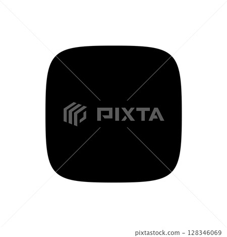 Black Sticker Logo Tag Emblem. Label Shape for Badge Design, Sale Offer, Original Product Mark, Branding Element. Black Rounded Square Silhouette. Vector Illustration. Black Sticker Logo Tag Emblem. Label Shape for Badge Design, Sale Offer, Original Product Mark, Branding Element. Black Rounded Square Silhouette. Vector Illustration. 128346069