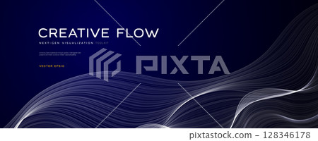 Abstract Digital Technology. Lines Data Flow. Futuristic Linear Windy Wave. Big Data Smart Visualization. Artificial Intelligence AI, and Automation Design. Tech and Science Vector Illustration Abstract Digital Technology. Lines Data Flow. Futuristic Linear Windy Wave. Big Data Smart Visualization. Artificial Intelligence AI, and Automation Design. Tech and Science Vector Illustration 128346178