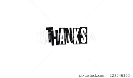 Thanks appreciation message design. Perfect for greeting cards, workplace gratitude, friend gifts, t-shirt prints, or kind words to teammates. Vector illustration. 128346363