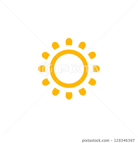 Minimal Sun Symbol With Ring Center. Great For Morning UI, Solstice Themes, Weather Apps, And Heat-Related Digital Signs. Bright Clean Look. Vector Illustration. Minimal Sun Symbol With Ring Center. Great For Morning UI, Solstice Themes, Weather Apps, And Heat-Related Digital Signs. Bright Clean Look. Vector Illustration. 128346397