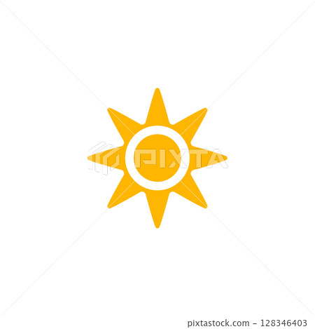 Sharp Sun Icon With Circle Core. Perfect For Hot Weather Signs, Summer Solstice, Morning Apps, And Heatwave UI Design. Bold And Scorching Style. Vector Illustration. Sharp Sun Icon With Circle Core. Perfect For Hot Weather Signs, Summer Solstice, Morning Apps, And Heatwave UI Design. Bold And Scorching Style. Vector Illustration. 128346403