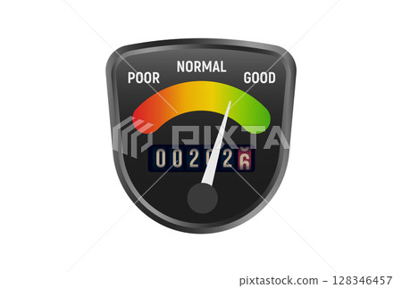 Progress Tracker With 2026 Countdown And Quality Gauge, Arrow In Green, Symbolizing Success, Performance Readiness And Business Development. Vector Illustration. 128346457