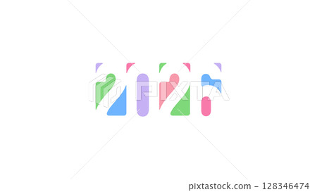 Pastel Abstract 2026 Typography With Cutout Paper Shapes. Modern Design For Seasonal Greetings, Creative Projects, Trendy Layouts Or Decorative Use. Vector Illustration. 128346474