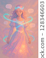 girl in a blue dress 128346603