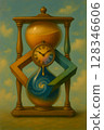 composite image of clock counting down to the clock 128346606