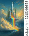 modern city in blue sky 128346653
