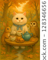 background with a cute kitten 128346656