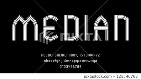 Set of alphabets font letters and numbers modern abstract design with lines vector illustration Set of alphabets font letters and numbers modern abstract design with lines vector illustration 128346768