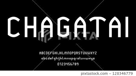 Set of alphabets font letters and numbers modern abstract design vector illustration 128346779
