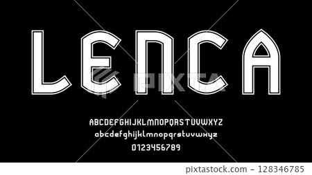 Set of alphabets font letters and numbers modern abstract design vector illustration Set of alphabets font letters and numbers modern abstract design vector illustration 128346785
