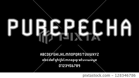 Set of alphabets font letters and numbers modern abstract design vector illustration 128346786