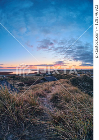 Sunrise at Ringkobing Fjord in Denmark 128346922