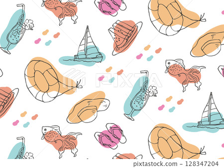 粗略上色的素描風格夏日壁紙2 粗略上色的素描風格夏日壁紙2 128347204